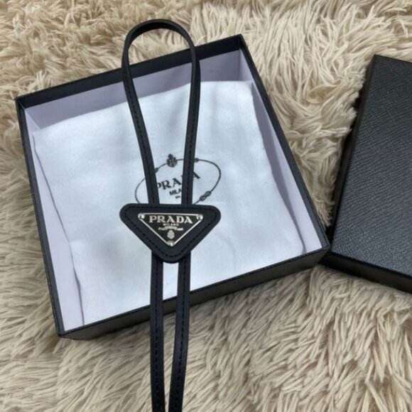 Prada Saffiano Leather Bolo Tie Unisex - Picture 1 of 5